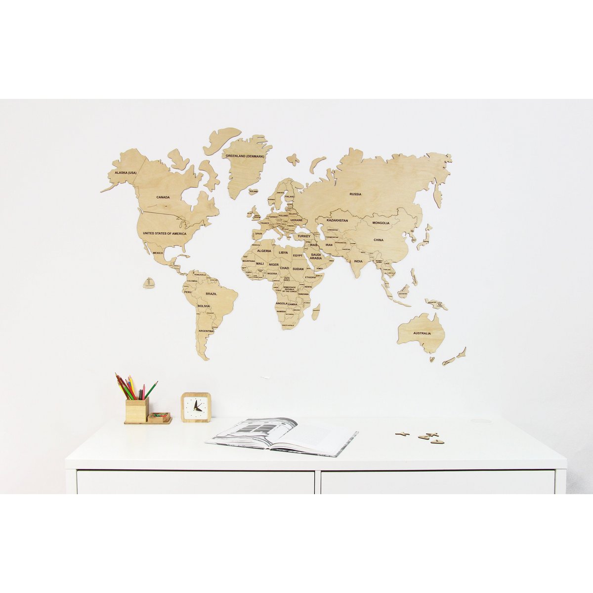 Mappa del mondo in legno, mappa del mondo in legno