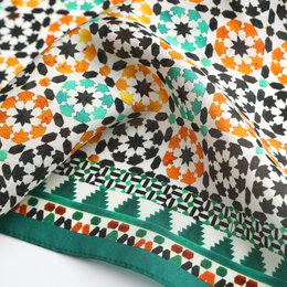 Green Square Silk Scarf Sabika
