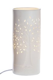 Lámpara de porcelana cilindro árbol de la vida