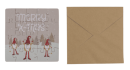 Square shape gift card, puzzle, X-Mas,