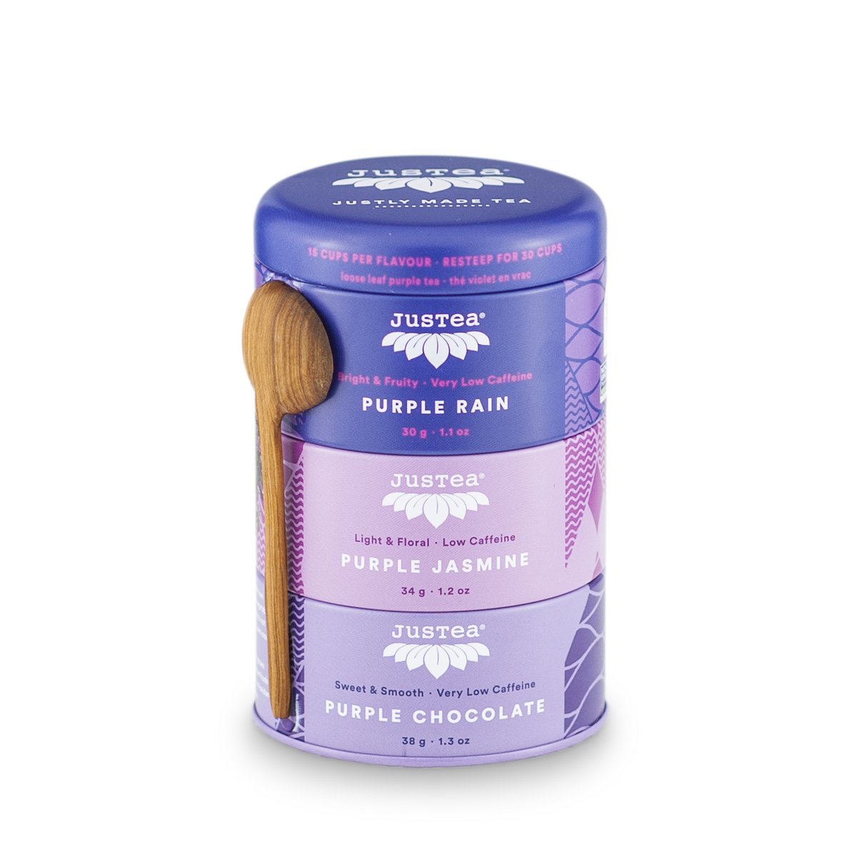 Justea | Trio Purple Tea | Zęby na herbatę w stosach luźne herbatę