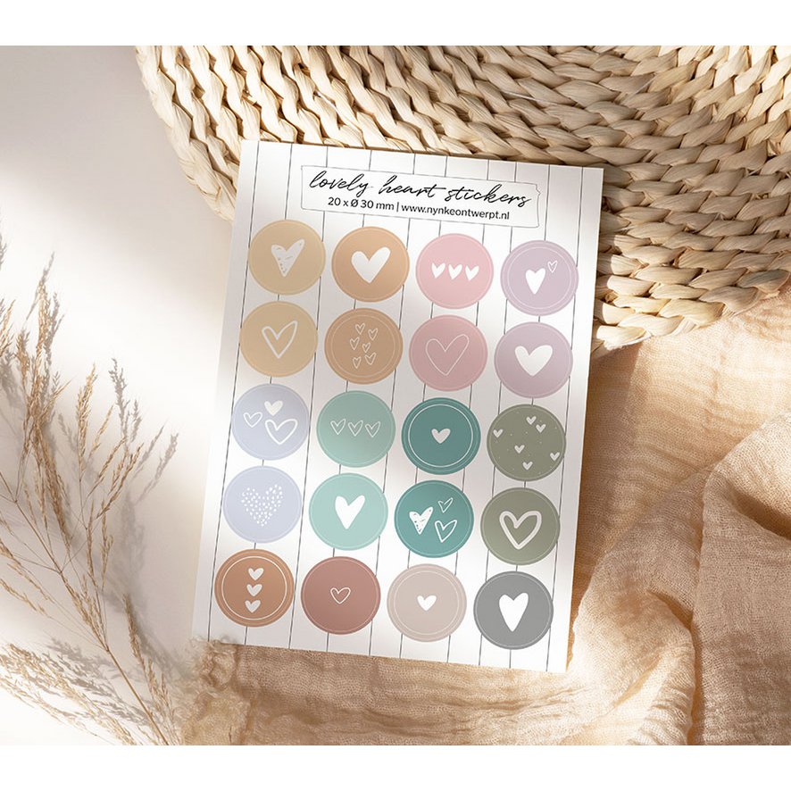Sticker sheet A5 | Lovely hearts - Color