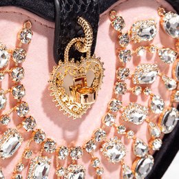 Sac de soirée en velours coeur diamant Saint Tropez
