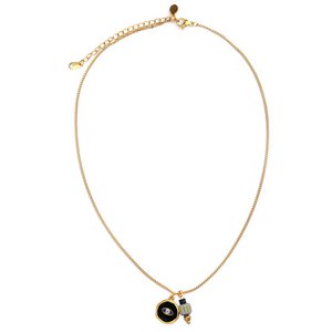 Goldene Halskette Mystic Soul Eye schwarz
