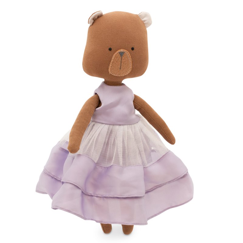 Coton Toy mou, Cotti Motti - Oscar l'ours: Robe violette + conte de sirène bonus (30 cm)
