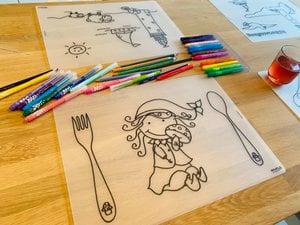 Recolorable Tischset Gnome Mädchen