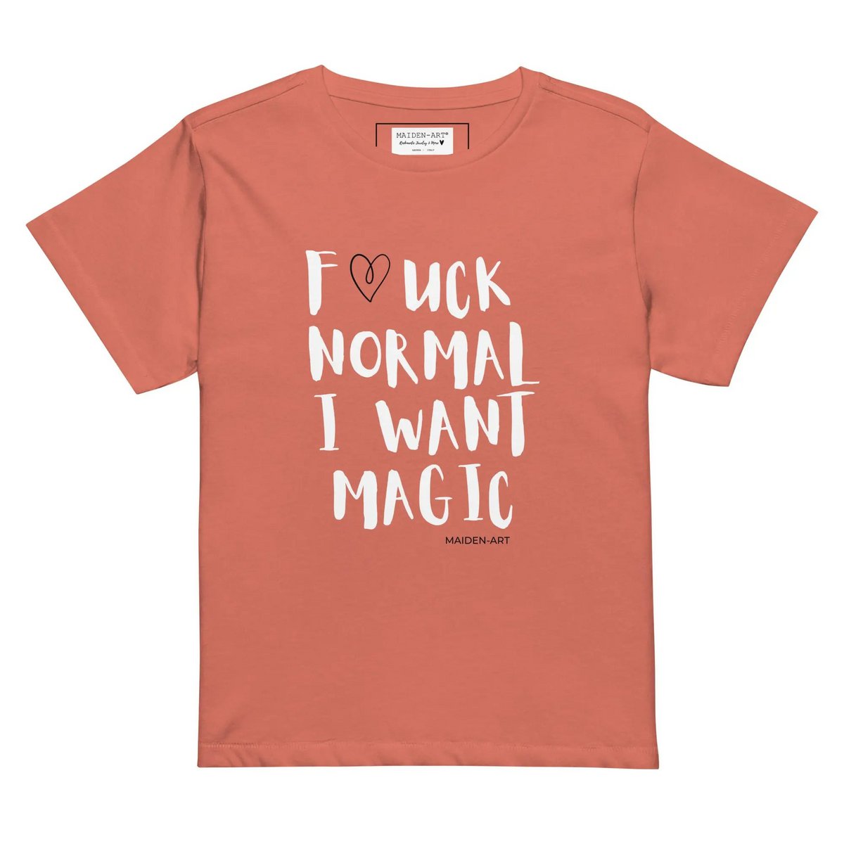 T-shirt damski F*CK NORMAL CHCĘ MAGII T-shirt damski z wysokim stanem