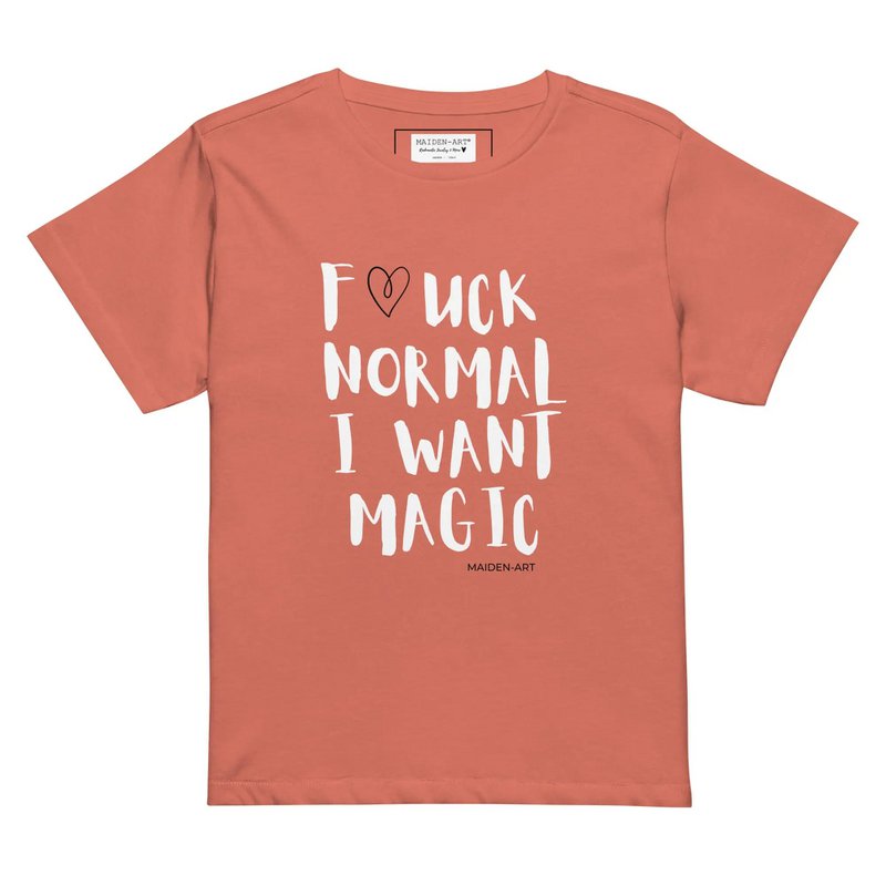 T-shirt damski F*CK NORMAL CHCĘ MAGII T-shirt damski z wysokim stanem