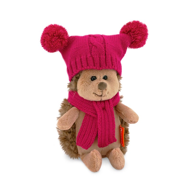 Weiches Spielzeug, Leben - flauschiger Hedgehog in Double -Pompon -Hut (18 cm)