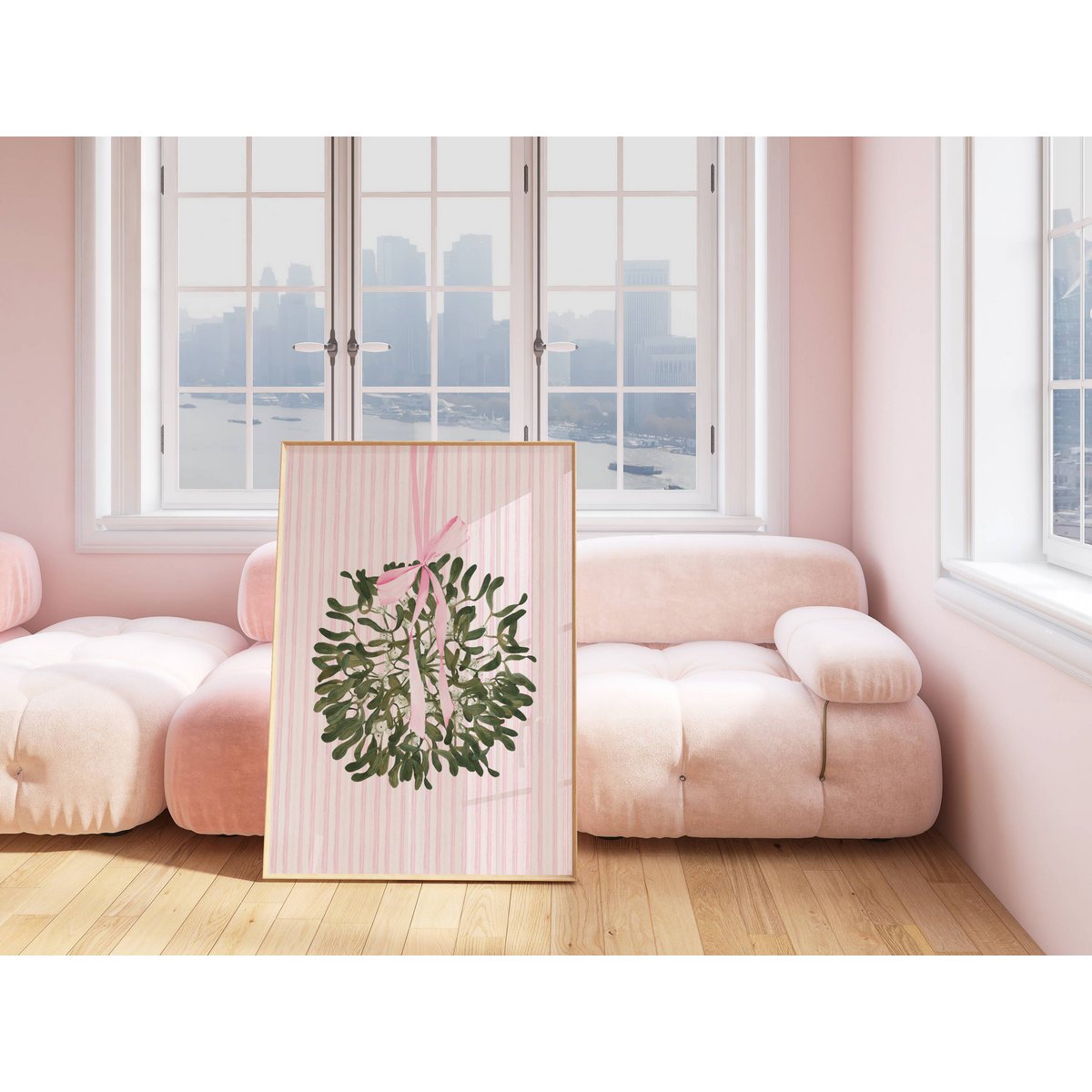 Pink Mistletoe Print, Pink Christmas Plakat, Marrier Plakat, Christmas Plakat, Christmas Print, Mistletoe Print