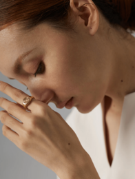 Lucy - Signet Butterfly Gold Ring