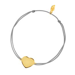 Bracciale portafortuna Heart-Disc, opaco, placcato oro giallo, grigio