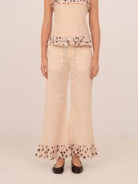 Noctis Beige Polka Dot Print Pants
