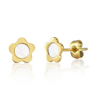 Ohrringe Blume weiß / Kinderkollektion