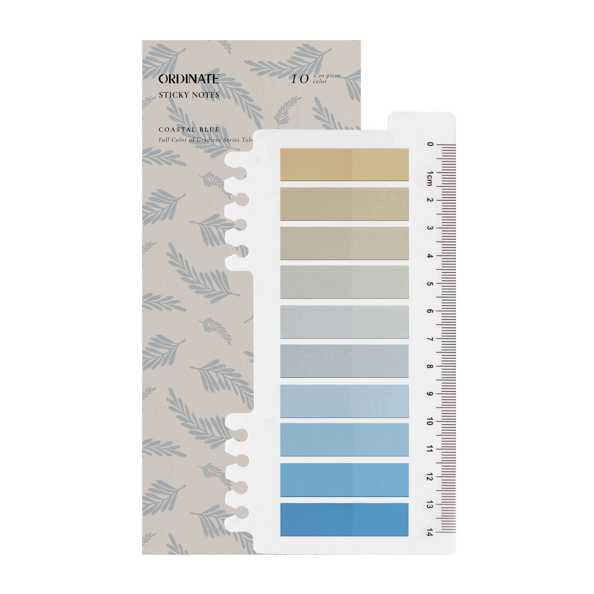 Coastal Blue | Ordinate Sticky Notes | Transparent sticky notes for marking | Adhesive strips | Page marking office supplies