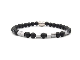 Morse code armband Papa onyx