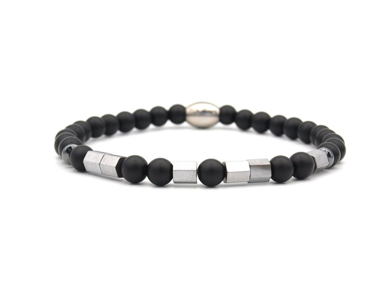Morse code armband Papa onyx