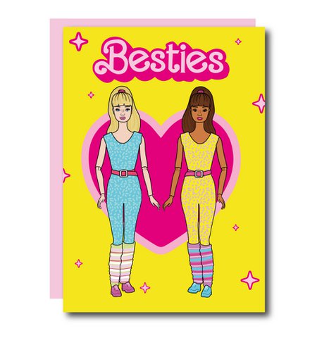 Besties Barbies wenskaart