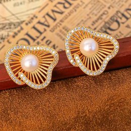 Lotus Design Sparkling Pearl Earrings & Rings
