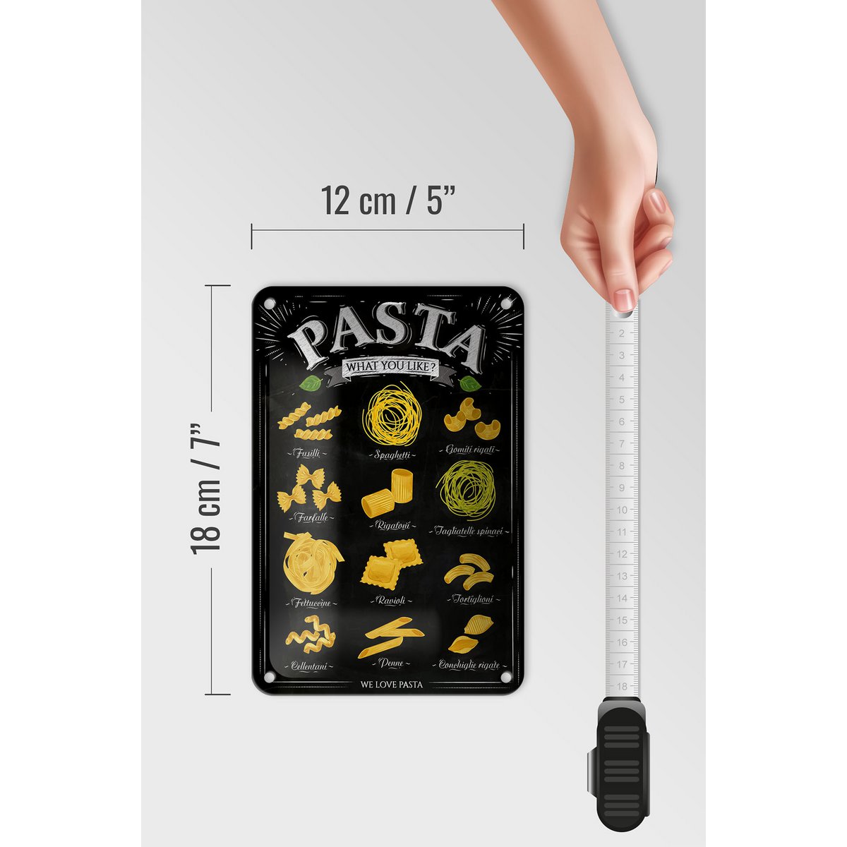 Tin sign pasta 12x18cm pasta what you like food decoration
