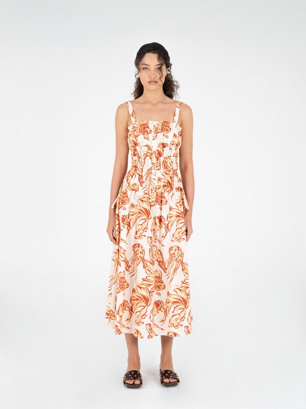 Kleid mit Wilde-Ozean-inspiriertem Print