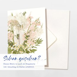 Thank you card 'thank you' with a pink wildflower bouquet