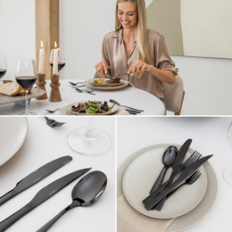 Besteckset Essential - 8 Personen / Schwarzer 18.0 Edelstahl
