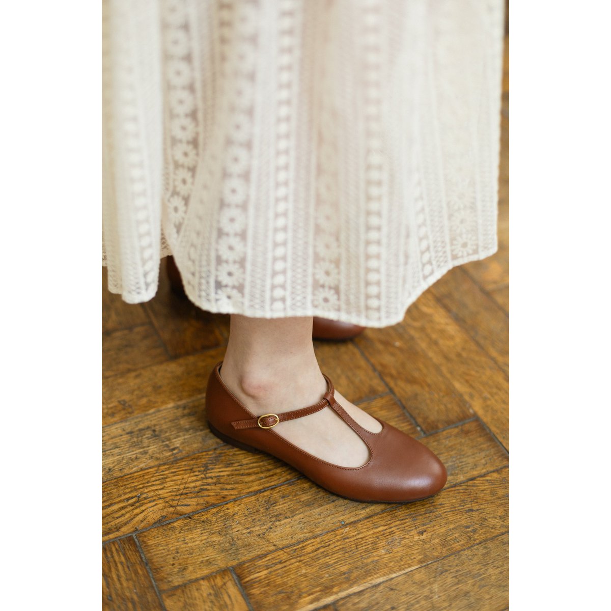 Lederballerinas - Lotta - Cognacbraun 34-42