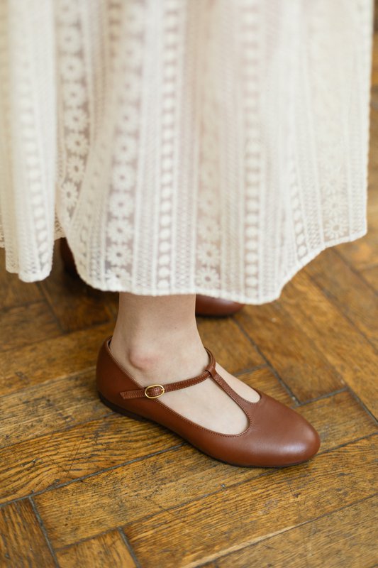 Lederballerinas - Lotta - Cognacbraun 34-42