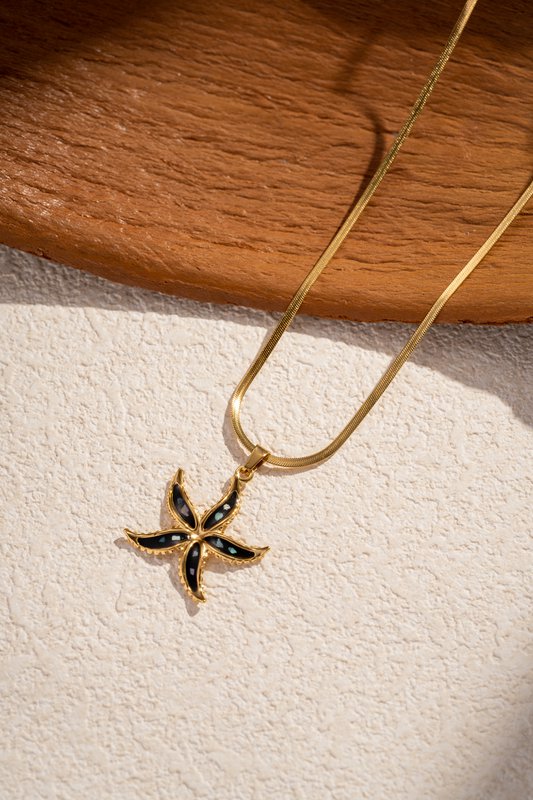 Star necklace Stainless steel golden golden trend summer summer