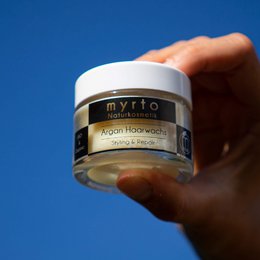 myrto organic argan hair wax - smoothing finisher for styling and repair