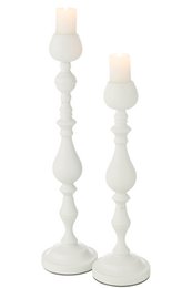 Portacandele J-Line Monarchy in metallo bianco grande