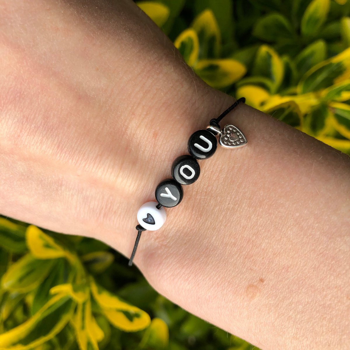 Armband Ich liebe dich Schwarz und Weiß