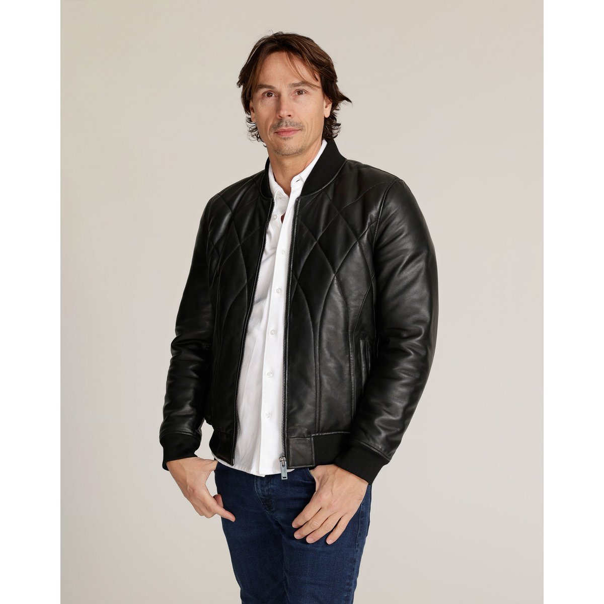 Edison │ gesteppte Lederbomberjacke