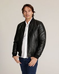 Edison │ Quilted Leather Bomber Jacket