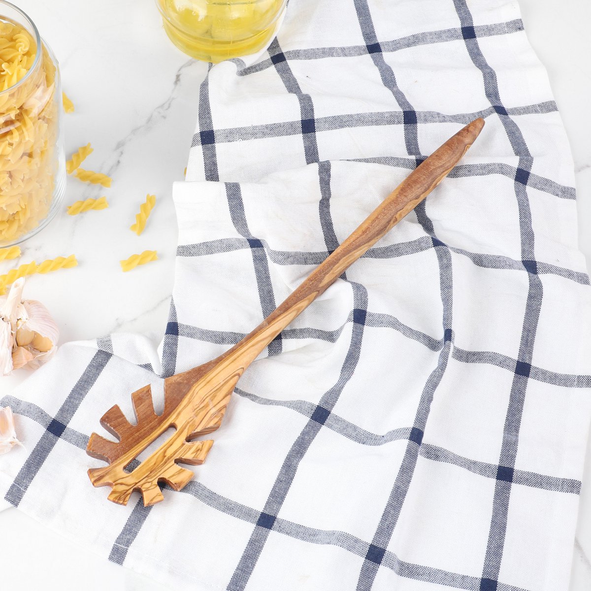 Handmade Olive Wood Pasta Server | Wooden Spaghetti Spoon