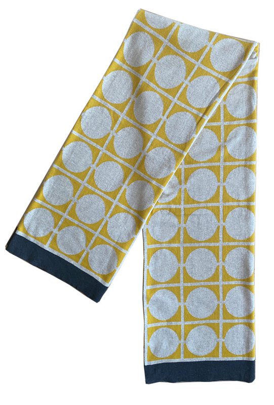 Manta de jacquard amarillo Don – Algodón cepillado suave