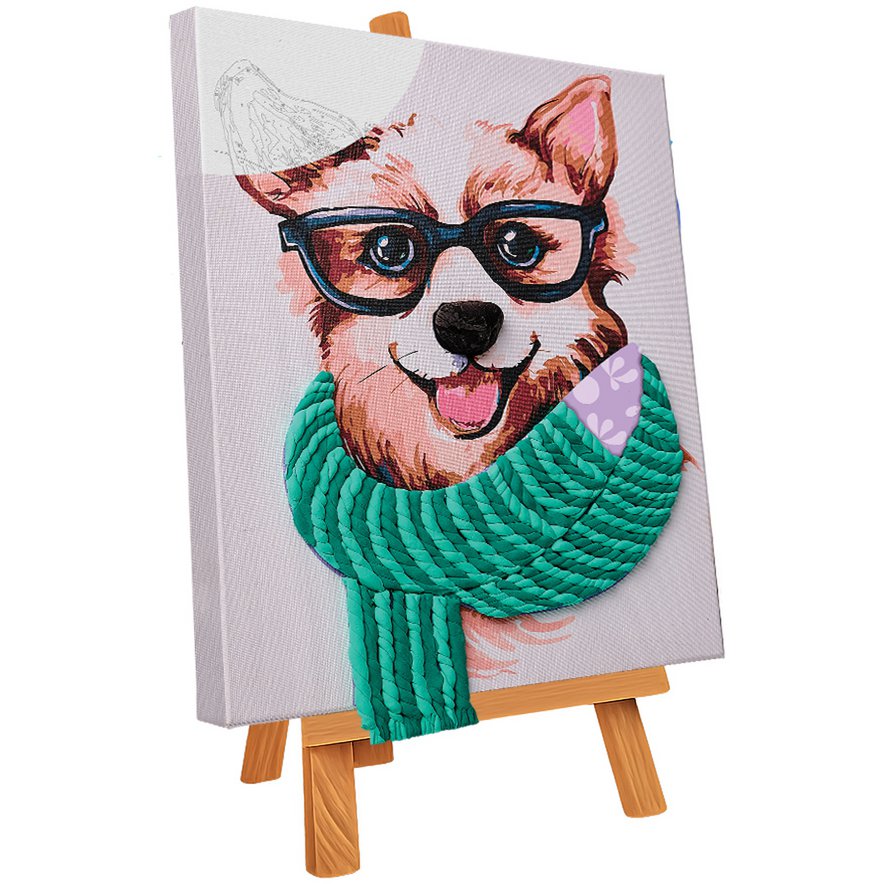 Okto Sensory 3D Air Clay og Color by Numbers - Fashion Corgi