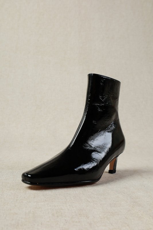 CRANE NOIR – Bottes à talons en cuir Venice haut de gamme