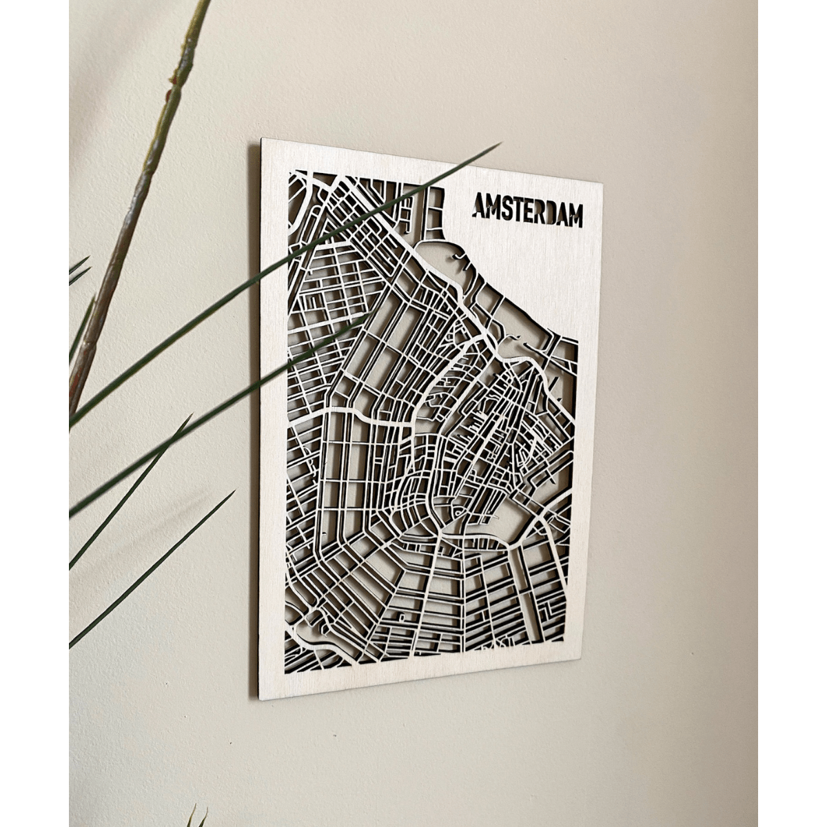 Mapa de la ciudad de madera de Ámsterdam