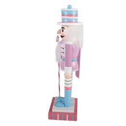 Christmas Decoration Statue Nutcracker 10x9x38 cm Pink Wood