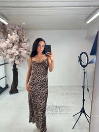 Long flowy dress in plain fabric or print