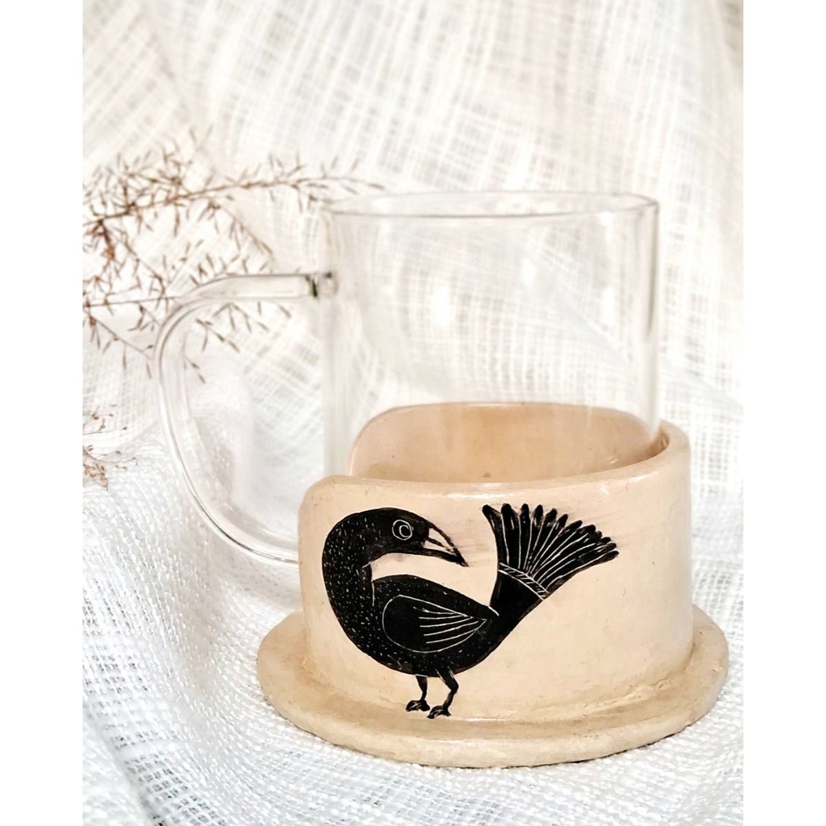 Kaffeebecher | Pappmaché-Halter Vogel