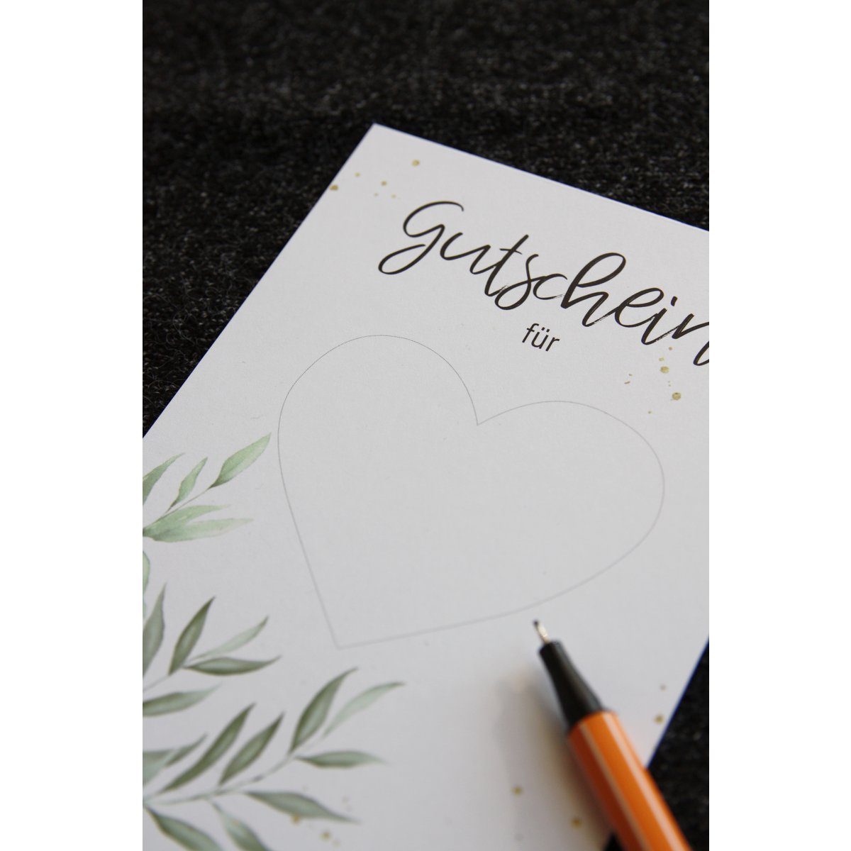 Gutschein mit Rubbelherz, Greenery, Geschenkidee, Zeit schenken, individuell, persönlich, Muttertag, Vatertag