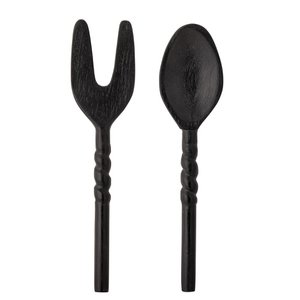 Tiane Salatbesteck, Schwarz, Mango