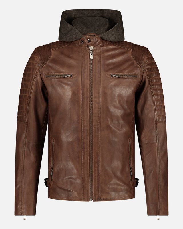 Jasper │ Veste à sweat à capuche en cuir masculin