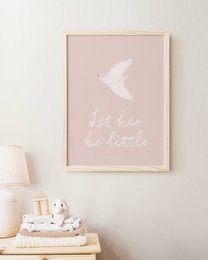 Poster di colombe, poster di colomba della pace, Lascia che sia piccola citazione poster kinderkamer, poster vogel, stampa per ragazze, poster della stanza delle ragazze rosa, poster dell'asilo nido per ragazze