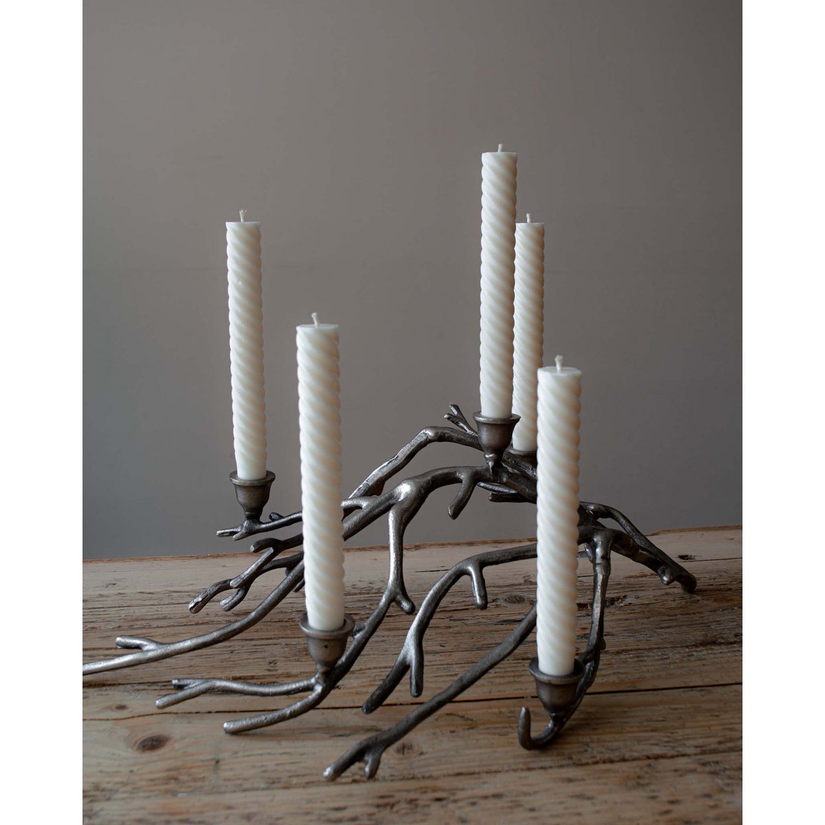 Duo Spiral Taper Candle (falmet solnedgang) | Middagslys