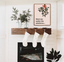 Mål mig under Mistletoe -plakaten, Marrier -plakaten, juleplakat, juleprint, mistelten print
