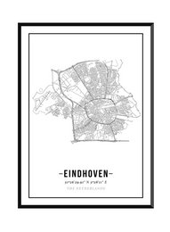 Eindhoven - Plakat med bykort
